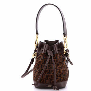 Fendi Mini Mon Tresor Bucket Bag Zucca Suede